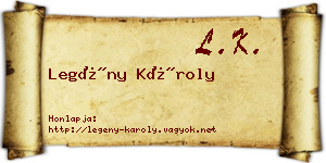 Legény Károly névjegykártya