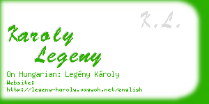 karoly legeny business card
